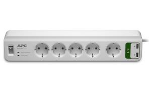 Essential SurgeArrest 5 Outlets With 5V 2.4A 2-port USB Charger 230v Germany