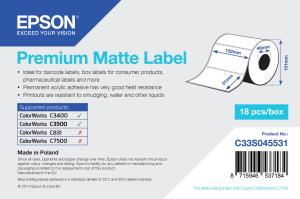 Prem Matte Label Die-cut Roll 102mm X 51mm                                                          
