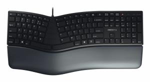 Corded KC 4500 ERGO Keyboard - USB - Black - Azerty Belgian