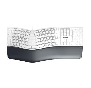 Corded KC 4500 ERGO Keyboard - USB - Grey - Qwertzu German