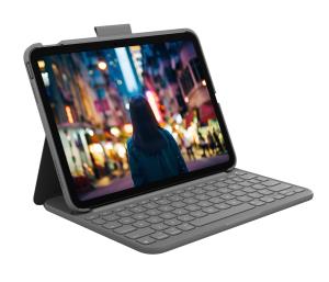 Slim Folio For iPad 10th Generation Oxford Grey Qwerty  UK