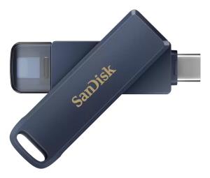 SanDisk Phone Drive for iPhone - 128GB USB Stick - USB-C/Lightning - Metallic Sky Blue