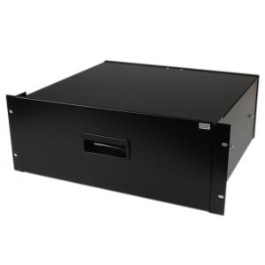 4U BLACK STEEL STORAGE DRAWER FOR 19IN RACKS AND CABINETS                                                                                             