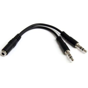 Headset Splitter Adapter 3.5mm 4 Pin To 2x 3 Pin 3.5mm - F/m