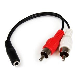 Adapter Cable 3.5mm Stereo Female To 2x Rca Male 6in                                                