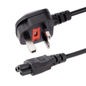 Laptop Power Cord - 3 Slot For Uk - Bs-1363 To C5 Clover Leaf Power Cable Lead 1m                   