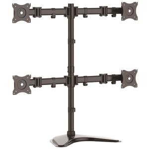 Quad-monitor Stand For Up To 27in Monitors - Steel - Adjustable                                     