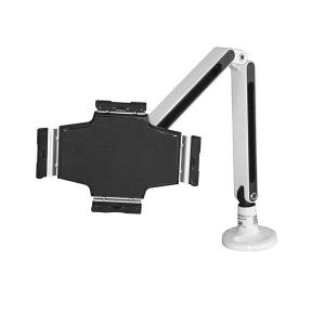 Desk Mountable Tablet Stand With Articulating Arm White                                             