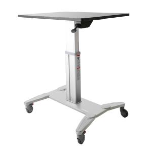 SIT STAND MOBILE WORKSTATION - ROLLING DESK - ONE-TOUCH HEIGHT                                                                                        