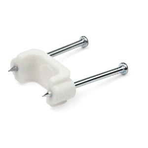 Double Nail Mounted Cable Clip Medium - 100 Pack 