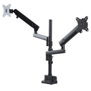 Monitor Mount - Desk Mount - 2 Monitor - Full Motion - Up To 32in - Aluminum & Matte Black