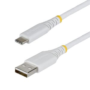 USB Charging Cord - USB-a To USB-c 3a, USB 2.0, Tpe Jacket - 15cm White