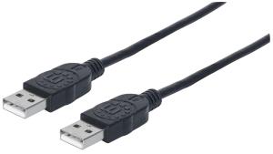 USB 2.0 Cable Type-A Male to Type-A Male, 480 Mbps, 3m Black