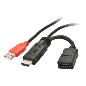 Power Feeder Adaptor - Hdmi 1.4 Male  - Hdmi 1.4 Female - Black - 0.15m With USB-a Plug