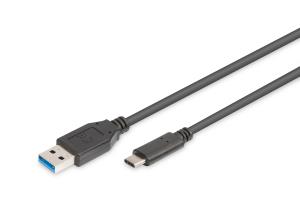 ASSMANN USB Type-C connection cable, type C to A M/M, 1m Super Speed Black
