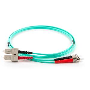 Duplex Fibre Optic Patch Cable - St To Sc 10m 50/125 Om3 Aqua                                       