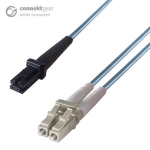 Duplex Fibre Optic Patch Cable - Mtrj To Lc 2m 50/125 Om3 Aqua                                      