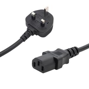 Power Cable 0.5m Uk Male (bs1363) To Iec C13 Female Mains                                           