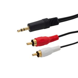 2M 3.5MM STEREO TO 2 X RCA/PHONO AUDIO CABLE - MALE TO                                                                                                