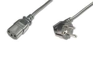 Mains Cable Schuko 90 Angledc13 M/f 2m H05vv-f3g 0.75qmm