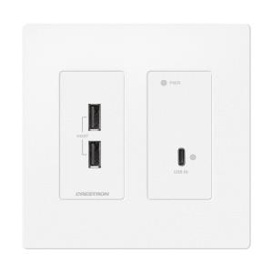 Dm Essentials 4k Transmitter - USB-c DisplayPort/ USB 2.0 Signal Extension Over CATX Cable - Wall Plate - White